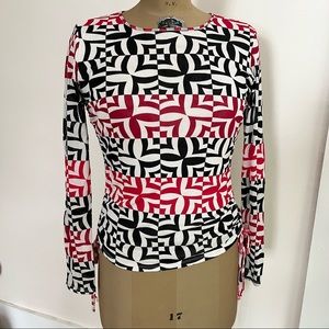 Vintage Kenneth Cole New York Women’s Long Sleeve Mesh Top w Adjustable Sides